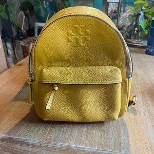 Tory Burch Mustard Yellow Leather Backpack